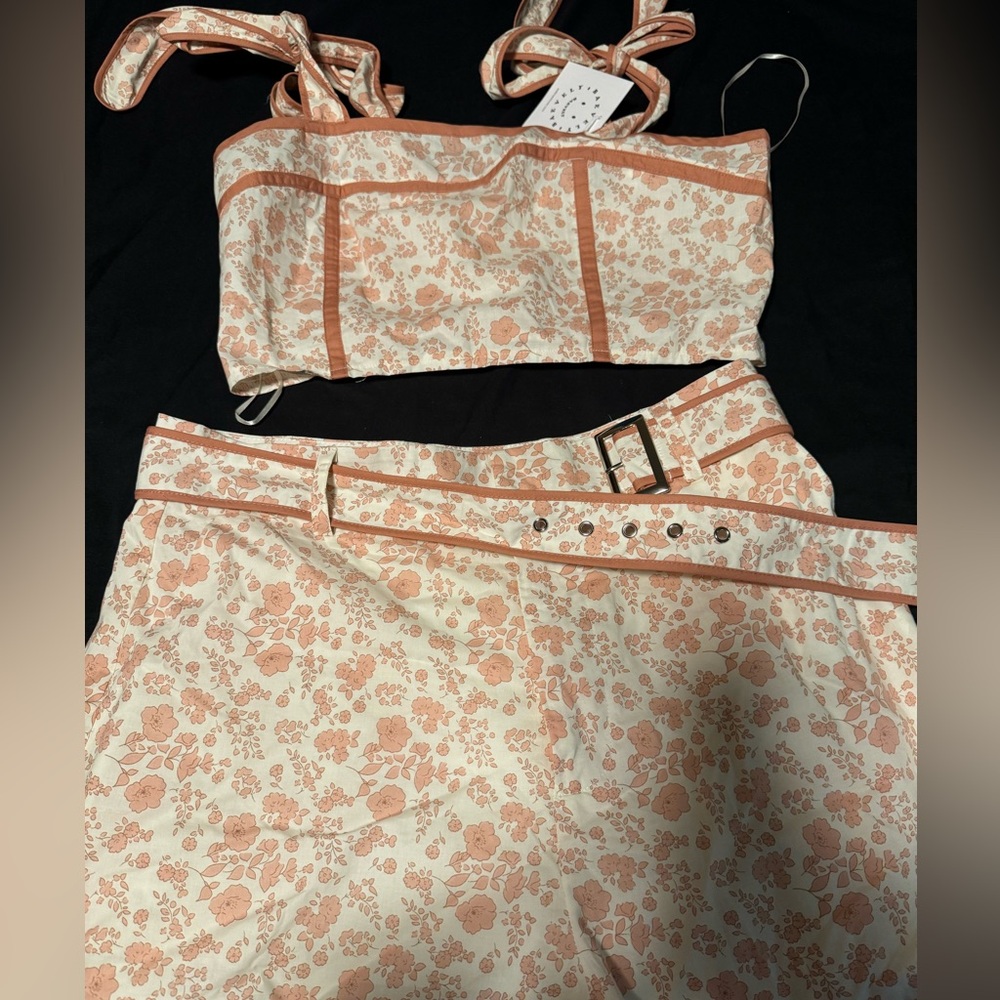 Baevely Promise Fulfilled Floral Crop Top & Shorts (Dusty Peach) from Nanamacs